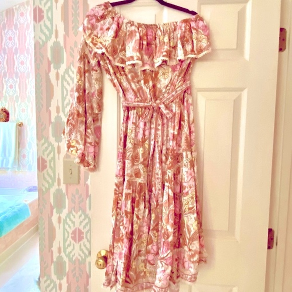 🌺🎉HP🎉🌺 NWT Spell & The Gypsy Jungle One Shoulder Dress - Picture 7 of 16